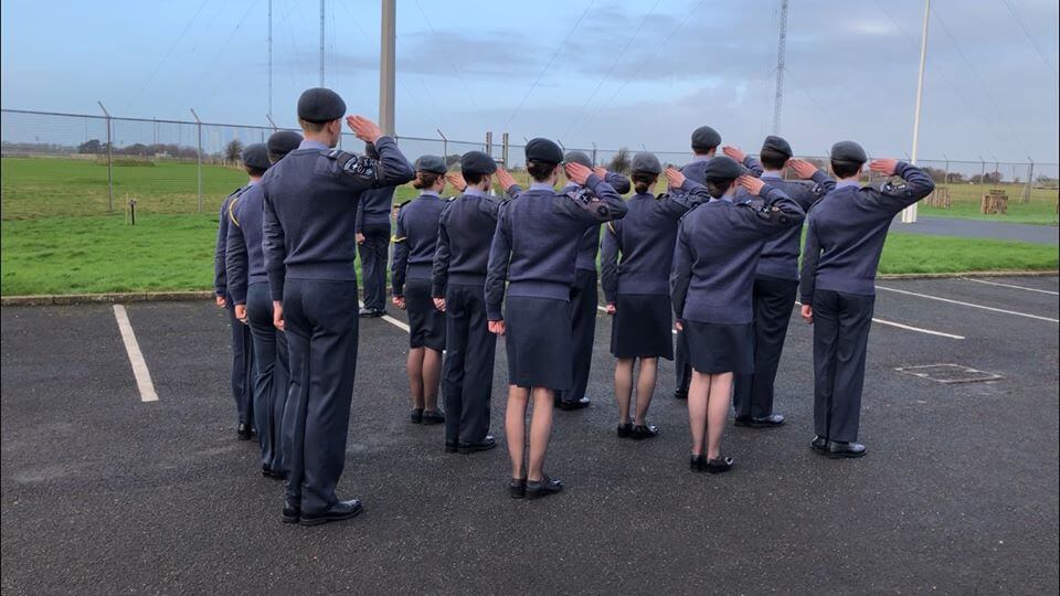 Air Cadets practicing drill