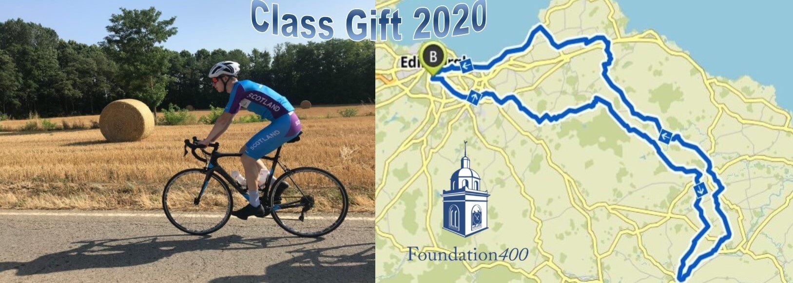 Kyle on bike and image of cycling route