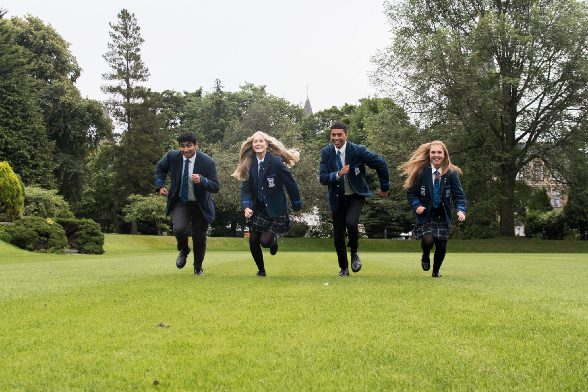 Senior School pupils on school grounds