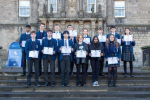 S3 pupils with their certificates