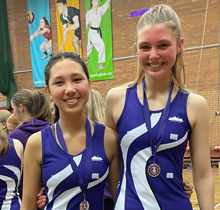 image of tia and heidi in their netball gear