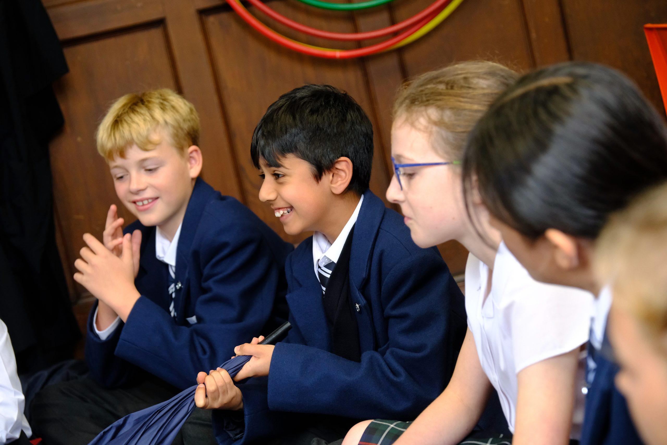 A group of children laughing